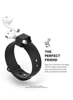 Elago Design Wrist Fit Compatible for Apple Airpods / Premium Silicone / Organized / Snug & Secure / Durable / Adjustable Size / Easy to Use / Accessible at all Times / Lightweight & Fit - Black  - Image 3