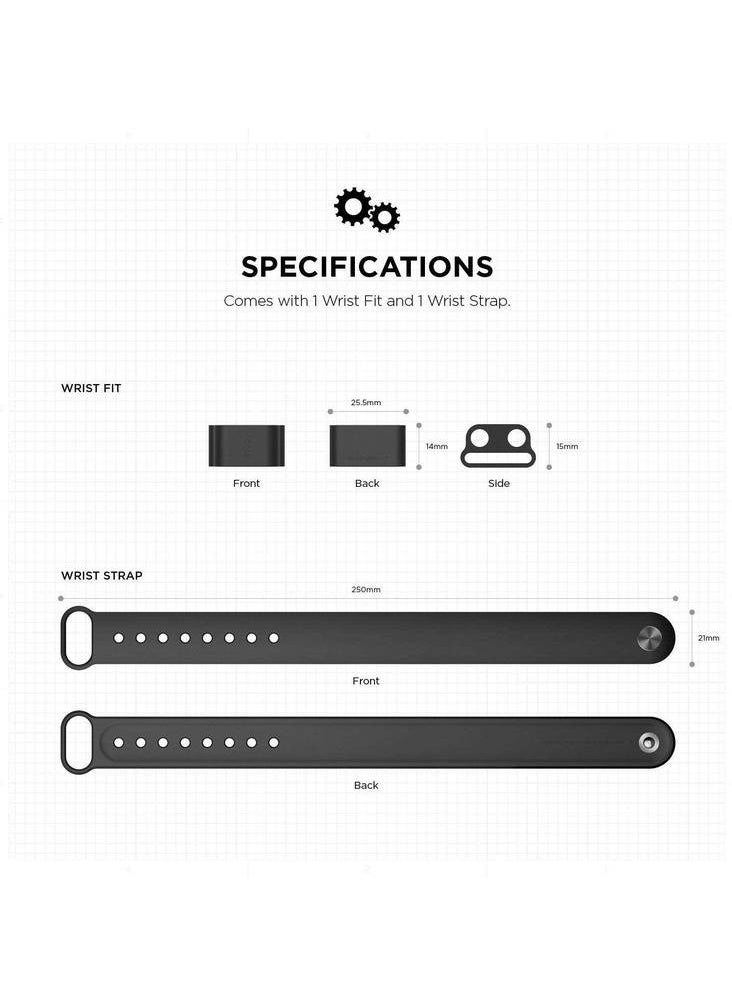 Elago Design - Wrist Fit Compatible for Apple Airpods / Premium Silicone / Organized / Snug & Secure / Durable / Adjustable Size / Easy to Use / Accessible at all Times / Lightweight & Fit - Black - Image 1