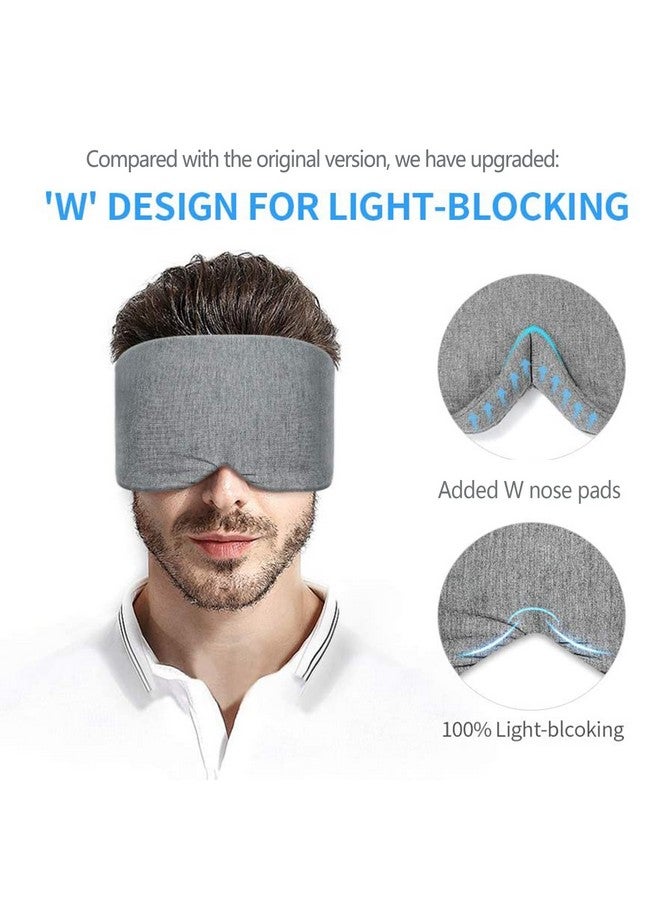 FRESHME Cotton Sleep Eye Mask for Men - Upgrade Design Blackout Side Sleeper Eyes Cover for Night Sleeping, Large Size Wide Soft Travel Airplane Blindfold with Adjustable Velcro Strap for Work Nap - Image 2
