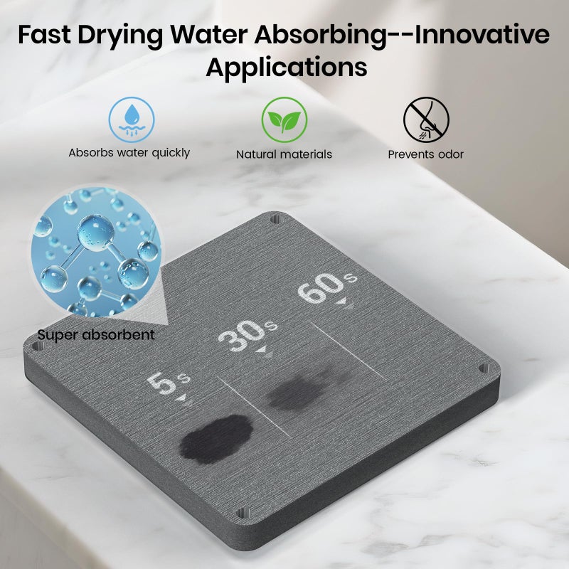 BOTEMY Toothbrush Holders with Quick Drying Matâ€”Black Toothbrush and Toothpaste Holder for Bathroomâ€”Upgrade 3 Slots Openwork Design Bathroom Counter Organizer for Electric Toothbrush,Razor,Toothpaste - Image 3