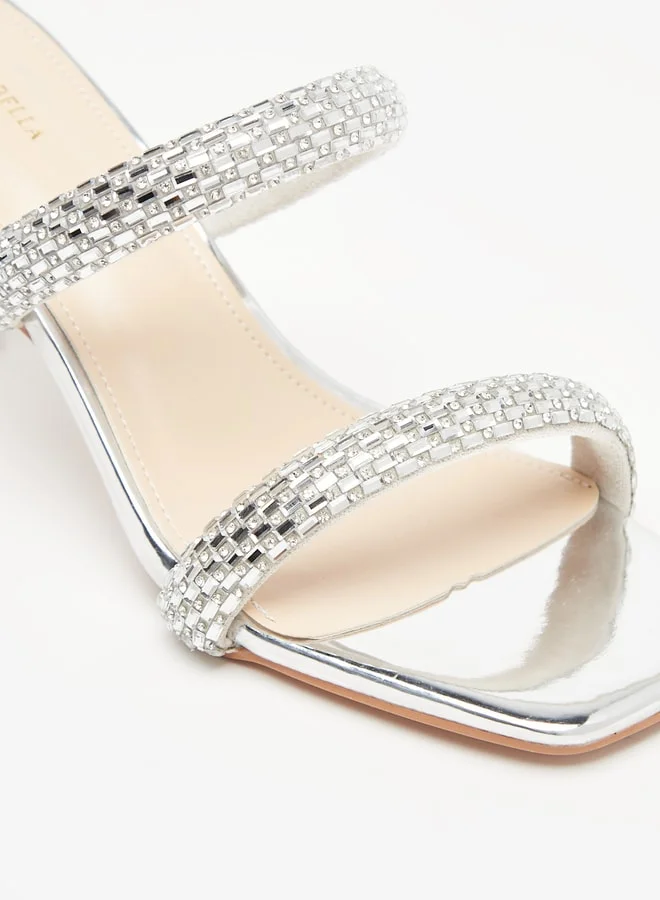 Flora Bella By Shoexpress Women's Embellished Slip-On Sandals with Block Heels Ramadan Collection