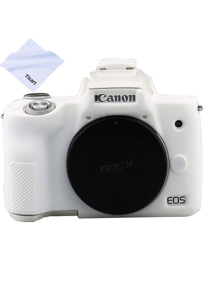 Yisau حافظة لكاميرا كانون EOS M50 / EOS M50 Mark II، غلاف واقي من السيليكون الناعم متوافق مع جسم كاميرا كانون EOS Kiss M / EOS M50 / M50 Mark II (أبيض) - Image 3