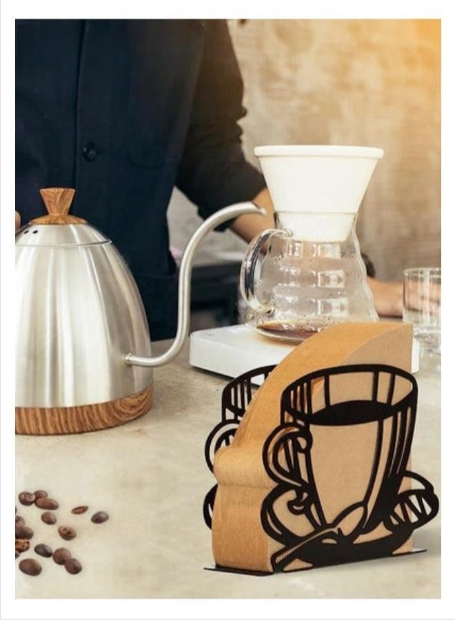 MIXDE Coffee Filter Holder,Metal Coffee Filter Container For Fan-shaped,T-shaped,Square-shaped Over Paper Filters,Good For Home Kitchen Restaurant - Image 4