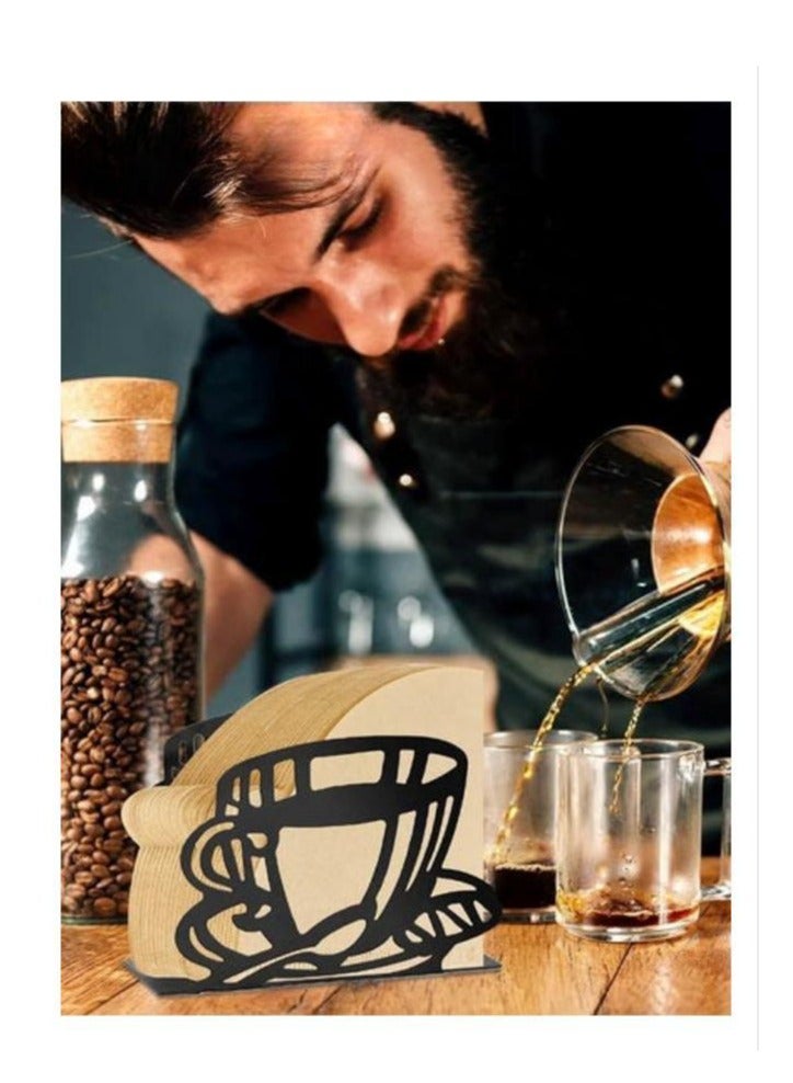 MIXDE Coffee Filter Holder,Metal Coffee Filter Container For Fan-shaped,T-shaped,Square-shaped Over Paper Filters,Good For Home Kitchen Restaurant - Image 2