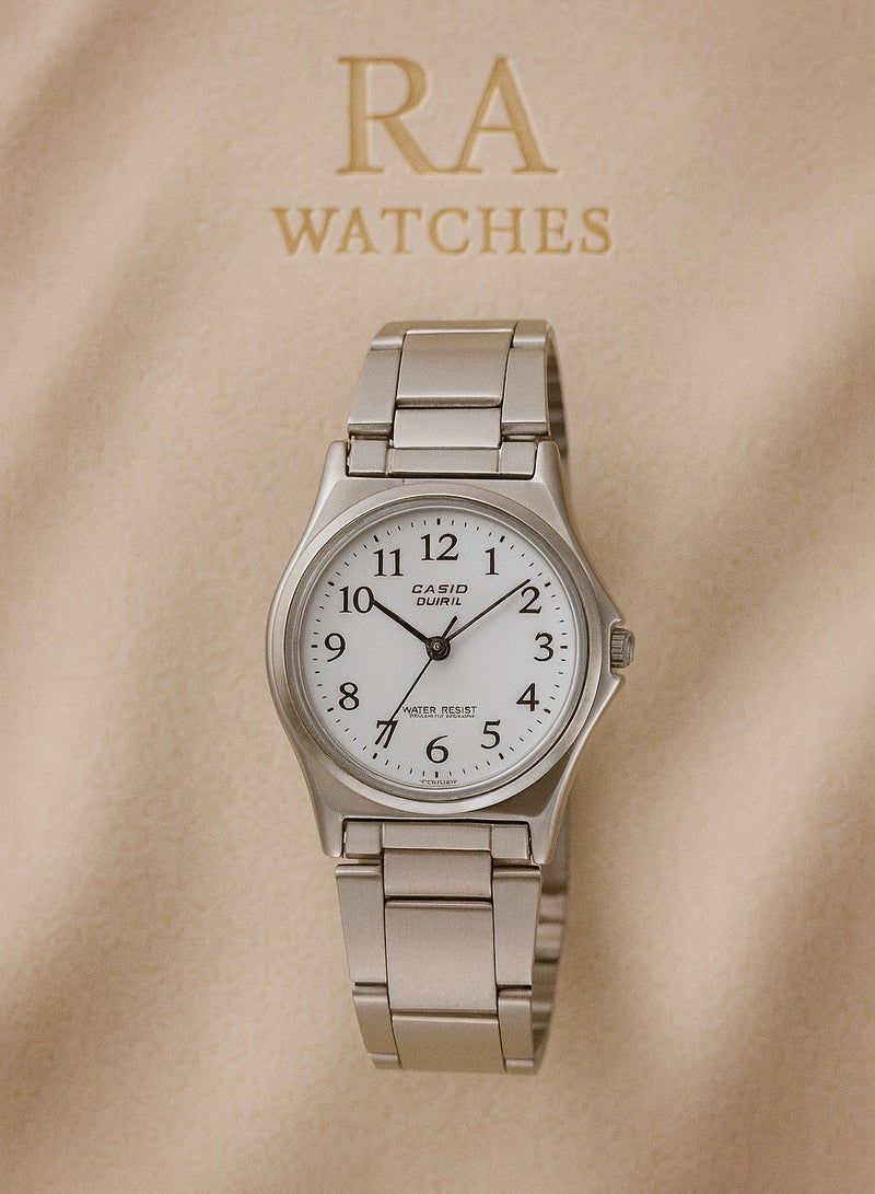 Casio LTP-1130A-7BRD Women’s Watch – Elegant White Dial with Stainless Steel Band