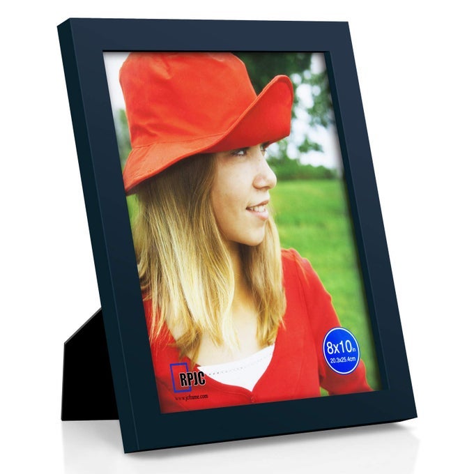 8X10 INCH PICTURE FRAME MADE OF SOLID WOOD HIGH DEFINITION GLASS FOR TABLE TOP DISPLAY AND WALL MOUNTING PHOTO FRAME JAZZ BLUE