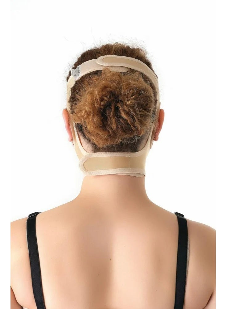 HT Face and chin support belt after cosmetic procedures, comfortable and adaptable material, from HT, beige, large - Image 2
