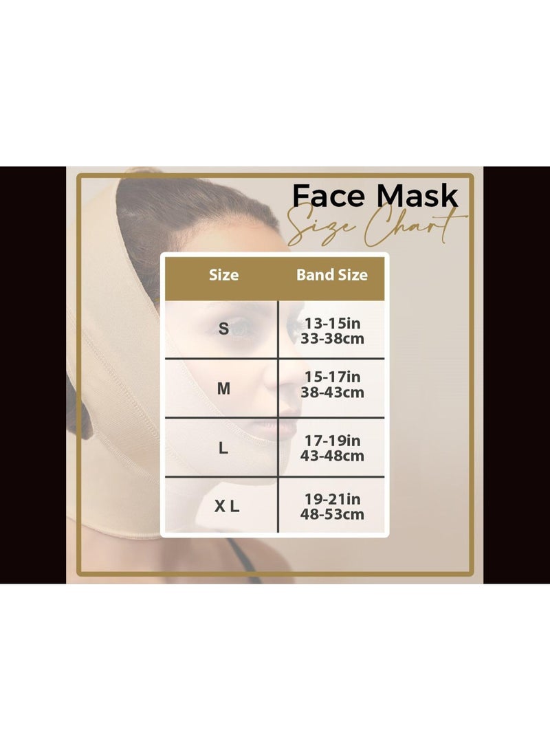HT Face and chin support belt after cosmetic procedures, comfortable and adaptable material, from HT, beige, large - Image 4