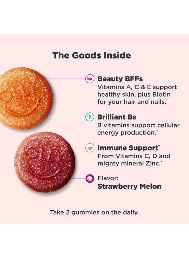 OLLY أولي تين جيرل متعدد الجوانب، دعم صحي للبشرة والمناعة، 15 فيتامين أساسي، بيوتين، زنك، كالسيوم، متعدد الفيتامينات القابلة للمضغ، توت بطيخ، إمداد لمدة 35 يوم، 70 حبة - Image 3