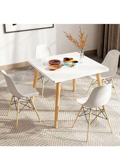 Generic Modern Dining Table Coffee Table Kitchen Table with Solid Wooden Legs for Living Room Kitchen Dining Room Lounging Cafeterias (Square, 80 * 80 * 73CM)  - Image 4