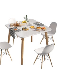 Generic Modern Dining Table Coffee Table Kitchen Table with Solid Wooden Legs for Living Room Kitchen Dining Room Lounging Cafeterias (Square, 80 * 80 * 73CM)  - Image 1