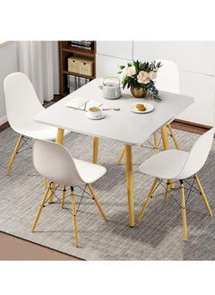 Generic Modern Dining Table Coffee Table Kitchen Table with Solid Wooden Legs for Living Room Kitchen Dining Room Lounging Cafeterias (Square, 80 * 80 * 73CM)  - Image 2