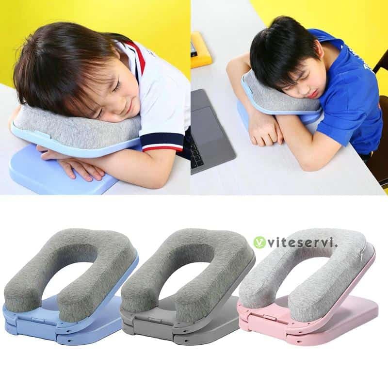 DNESHY 1pc U-Shaped Nap Pillowes Memory Foam Folding Rest Pillow Adjustable Height, Cotton Headrest, Portable Pillow Lunch Break Napping Pillows Curved Desktop Cushion for Office Libraries Traveling - Image 4