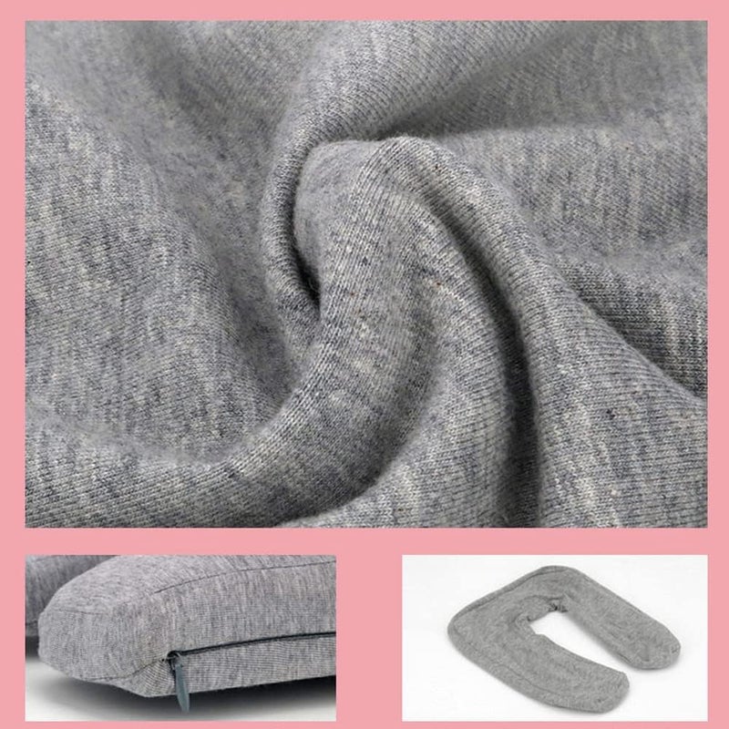 DNESHY 1pc U-Shaped Nap Pillowes Memory Foam Folding Rest Pillow Adjustable Height, Cotton Headrest, Portable Pillow Lunch Break Napping Pillows Curved Desktop Cushion for Office Libraries Traveling - Image 3