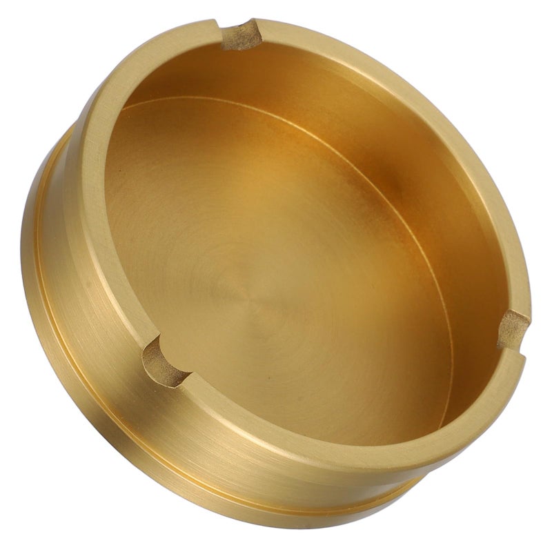 Vintage Brass Ashtray Round Gold Metal Home Decor For Office Patio Balcony - Image 2