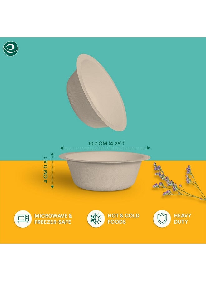 ECO SOUL أكواب باجاس القابلة للتصرف من إيكو سول [180 مل، 100 عبوة] | صديقة للبيئة، قابلة للتحلل، أكواب ورقية من قصب السكر | لتقديم الوجبات الخفيفة والعشاء | عيد ميلاد، زفاف وحفلة | دائري، بيج - Image 3