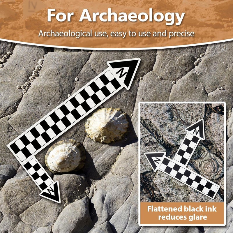 Maitys 9 Pack Archaeological North Arrow and Scale Set, Geology Photography Professional Measuring Scale Ruler with Case Archaeological Excavation Photo Reference Ruler for Artifact Documentation - Image 5