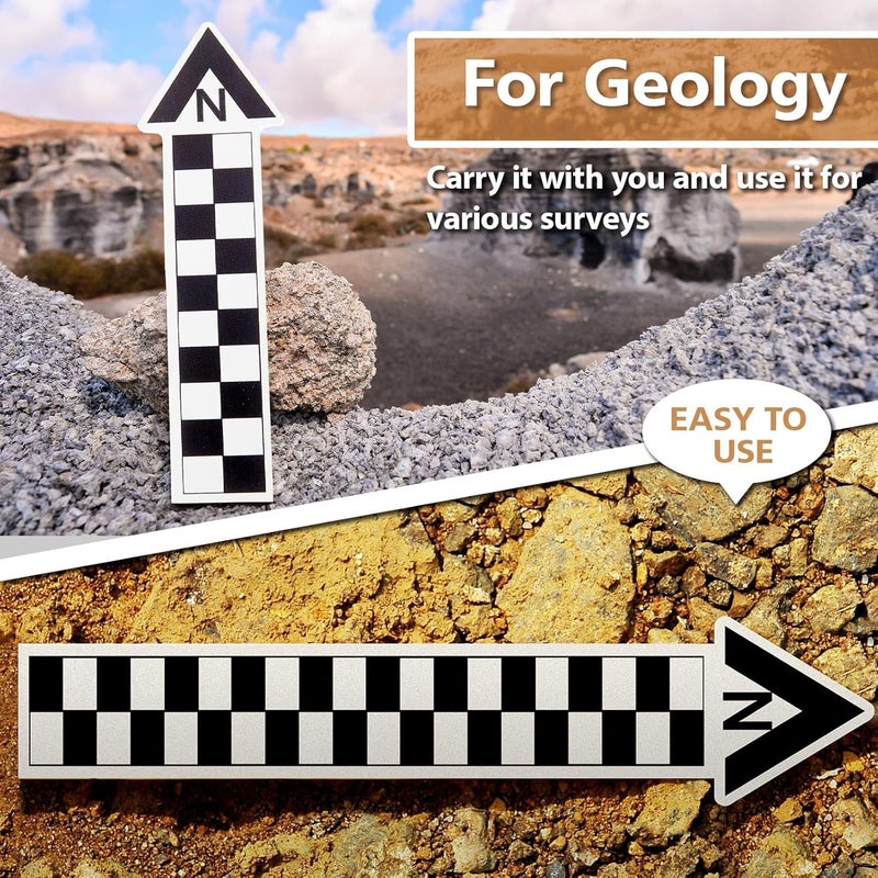 Maitys 9 Pack Archaeological North Arrow and Scale Set, Geology Photography Professional Measuring Scale Ruler with Case Archaeological Excavation Photo Reference Ruler for Artifact Documentation - Image 4