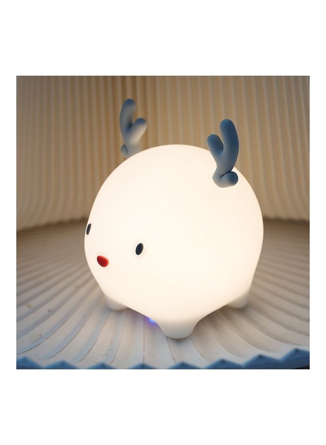 نيبمينينت مصباح ليلي LED بتصميم مبتكر على شكل غزال لطيف قابل لإعادة الشحن بمنفذ USB مع حماية للعين أبيض 16x15x17سم - Image 2