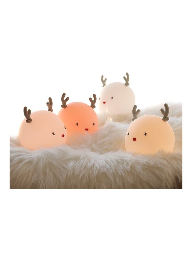 نيبمينينت مصباح ليلي LED بتصميم مبتكر على شكل غزال لطيف قابل لإعادة الشحن بمنفذ USB مع حماية للعين أبيض 16x15x17سم - Image 4