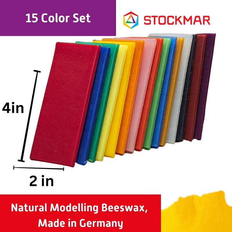 Stockmar Natural Modelling Beeswax -15 Color Beeswax Sheets Set - for Kids,Toddlers, Artists, Waldorf Organic Art Supplies, Non Toxic Beeswax, Non Drying Beeswax Modeling Wax for Homeschoolers - Image 4