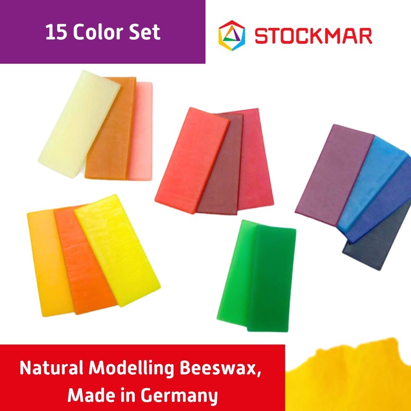 Stockmar Natural Modelling Beeswax -15 Color Beeswax Sheets Set - for Kids,Toddlers, Artists, Waldorf Organic Art Supplies, Non Toxic Beeswax, Non Drying Beeswax Modeling Wax for Homeschoolers - Image 2