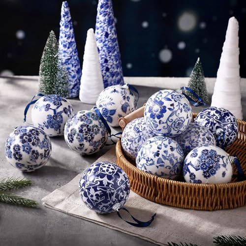 Epakh 36 Pack 6 Styles Blue and White Decoupage Napkins Assorted Floral Chinoiserie Cocktail Napkin Decorative Printed Toile Tissue Paper for Crafting Summer Seashell DIY Coastal Decor, Unfolded 13'' - Image 5