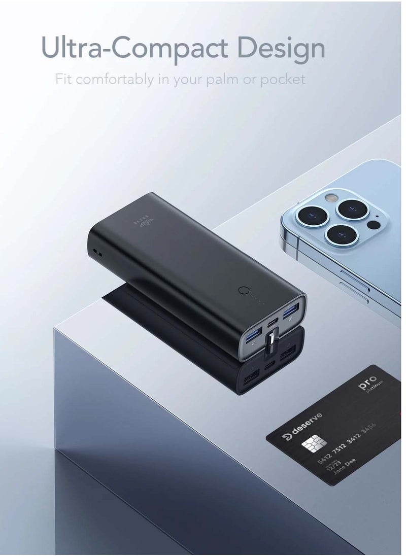 Brave - BRAVE Portable Charge 2-In-1 Power Bank 10000mAh (EU Plug) 22.5W USB-C PD Input/Output QC 3.0 Port for All Mobile Phone (Black) - Image 1