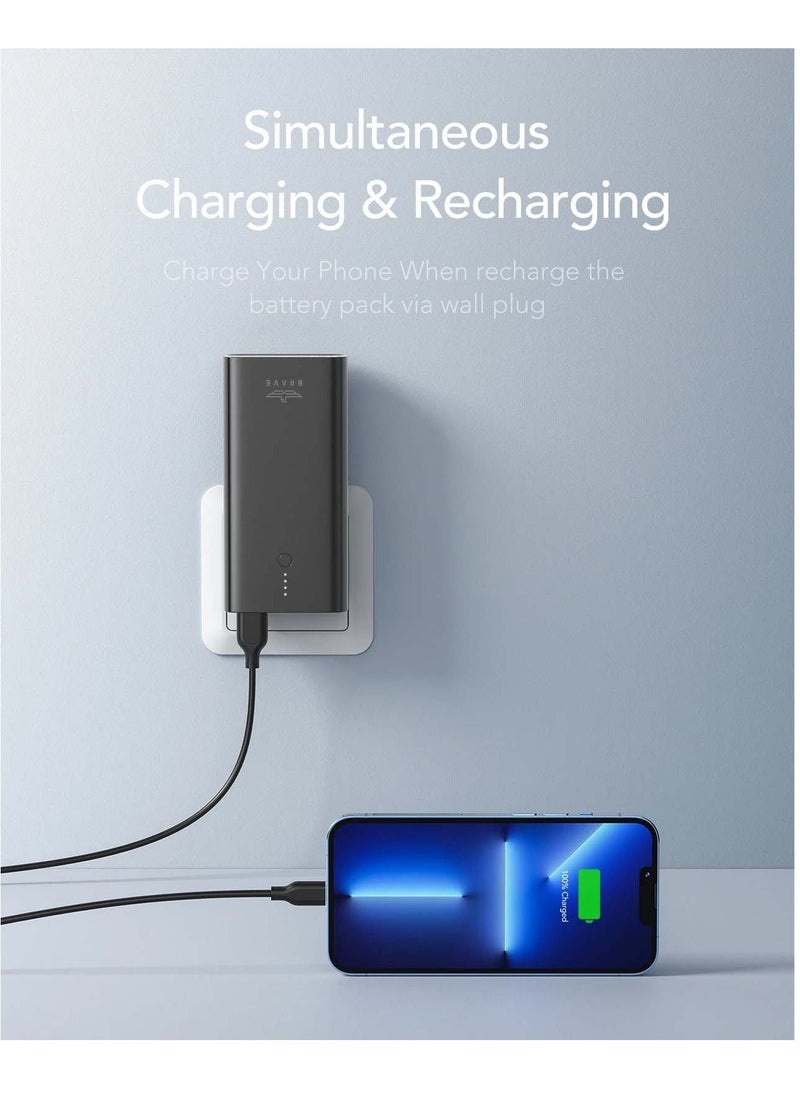 Brave - BRAVE Portable Charge 2-In-1 Power Bank 10000mAh (EU Plug) 22.5W USB-C PD Input/Output QC 3.0 Port for All Mobile Phone (Black) - Image 1