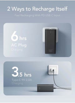 Brave BRAVE Portable Charge 2-In-1 Power Bank 10000mAh (EU Plug) 22.5W USB-C PD Input/Output QC 3.0 Port for All Mobile Phone (Black)  - Image 5