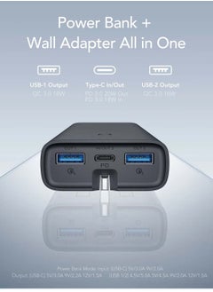 Brave BRAVE Portable Charge 2-In-1 Power Bank 10000mAh (EU Plug) 22.5W USB-C PD Input/Output QC 3.0 Port for All Mobile Phone (Black)  - Image 2