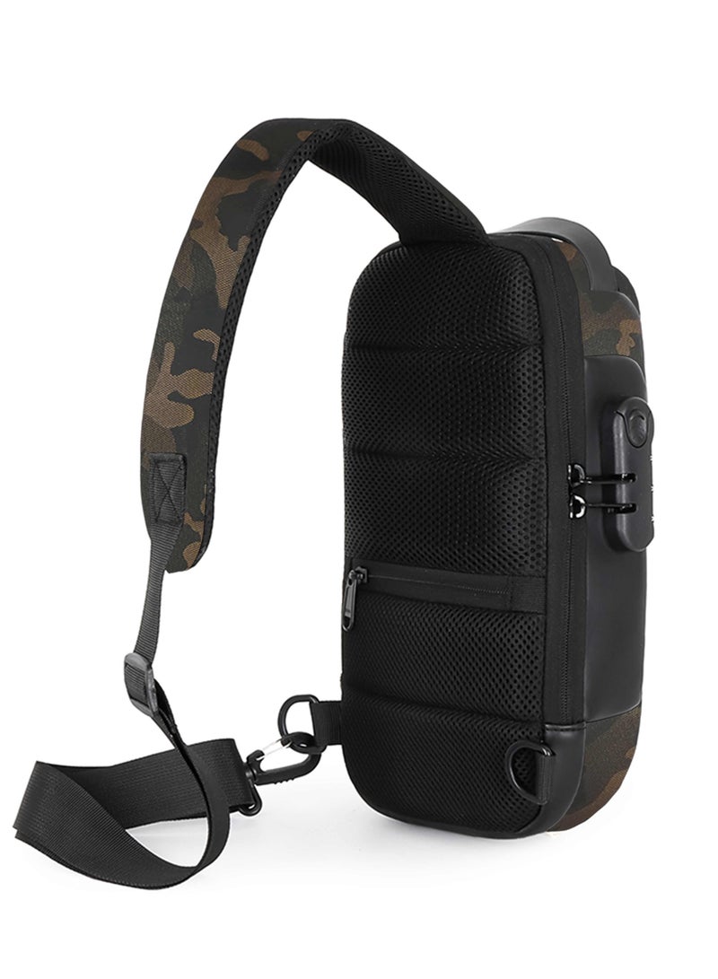 HIKE Unisex Crossbody Bag Water Resistant Anti-Theft Shoulder Bag with Built in USB Port and 3-Digit Combination lock for Business Travel Outdoor Shopping, HKSBYG - Image 3