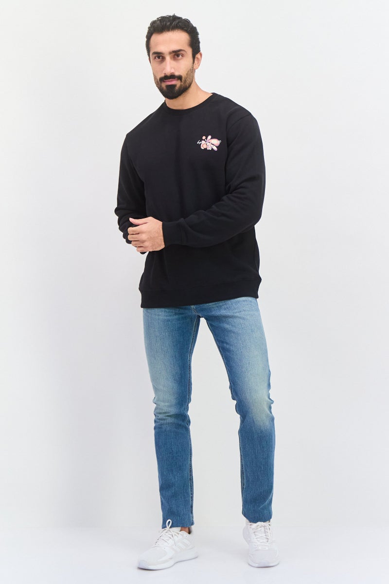 Lyle & Scott Men Crew Neck Long Sleeves Printed Sweatshirt, Black - Image 4