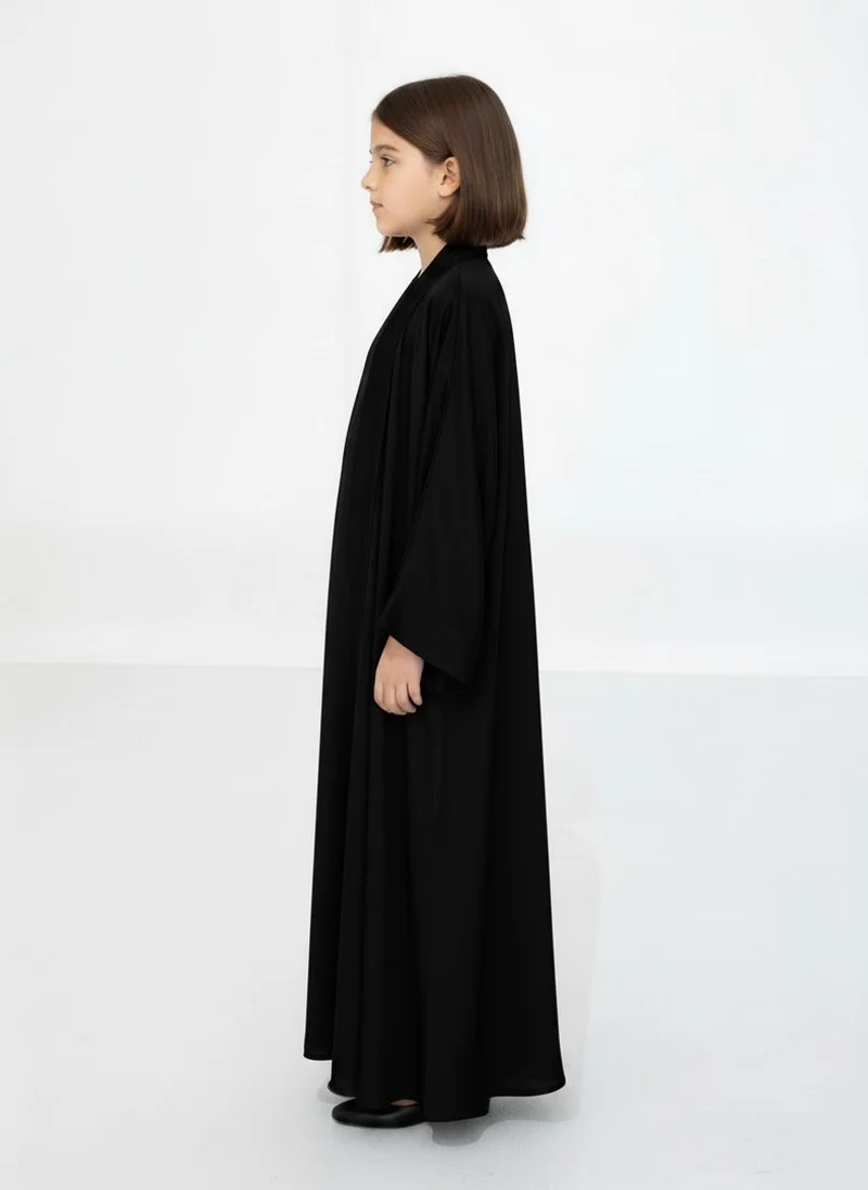 MSquare Fashion  Black Premium 3-Piece Kids Abaya Set  Lightweight Harir Maqsood Modest Wear for Girls for Women | Best Price UAE