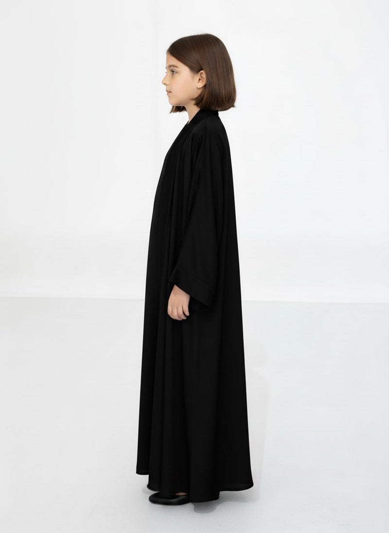 MSquare Fashion Black Premium 3-Piece Kids Abaya Set  Lightweight Harir Maqsood Modest Wear for Girls - Image 3