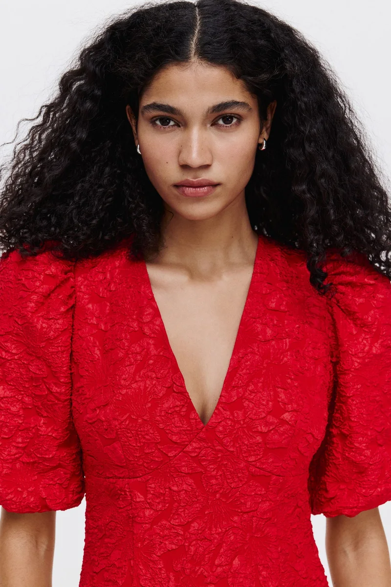 H&M Puff-sleeved dress