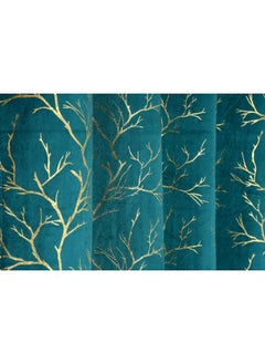 Homefab India Homefab India Velvet Curtains Room Darkening - Long Door 9 feet, Pack of 2 Panels, Aqua Blue  - Image 5