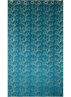 Homefab India Homefab India Velvet Curtains Room Darkening - Long Door 9 feet, Pack of 2 Panels, Aqua Blue  - Image 4