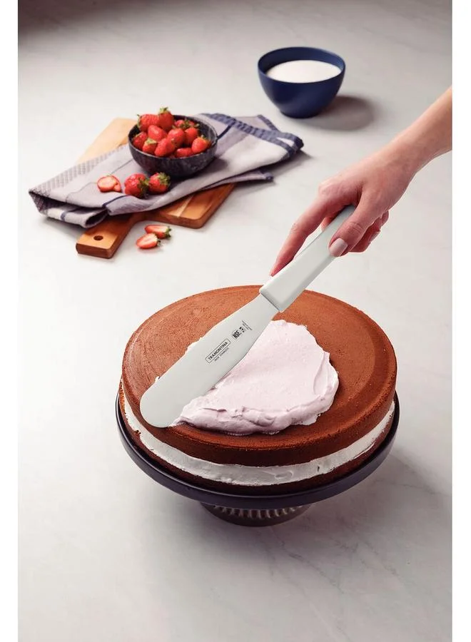 ترامونتينا ملعقة فرد احترافية للخبازين 6 بوصة بشفرة من الستانلس ستيل ومقبض بولي بروبلين أبيض