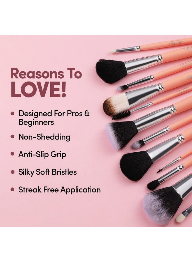 Prolixr Professional Face Makeup Brush Set - With Pink Pouch | Face Pack Brush | Makeup Brush Set | Cleaner | With Makeup Pouch | 12 piece Set - Image 4