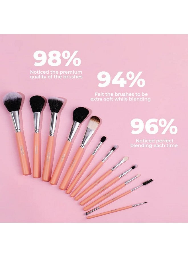 Prolixr Professional Face Makeup Brush Set - With Pink Pouch | Face Pack Brush | Makeup Brush Set | Cleaner | With Makeup Pouch | 12 piece Set - Image 3