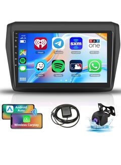 Android Car Stereo Radio for Suzuki Swift 2017 2018 2019 2020 with Apple Carplay, Rimoody 9 Inch Touch Screen Car Radio with GPS Navigation Bluetooth FM HiFi WiFi Android Auto + AHD Backup Camera