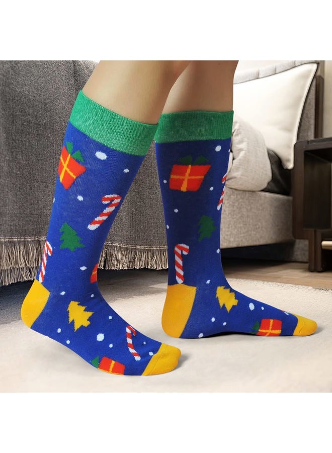 Gellwhu Men's Christmas Socks, Christmas Gifts for Men Women Stocking Stuffers Large Holiday Fun Novelty Cotton Socks, 12 Pairs Socks, Medium-Large - Image 5