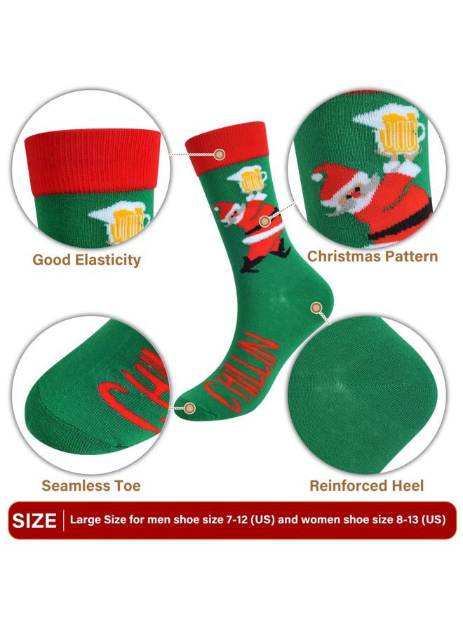 Gellwhu Men's Christmas Socks, Christmas Gifts for Men Women Stocking Stuffers Large Holiday Fun Novelty Cotton Socks, 12 Pairs Socks, Medium-Large - Image 4