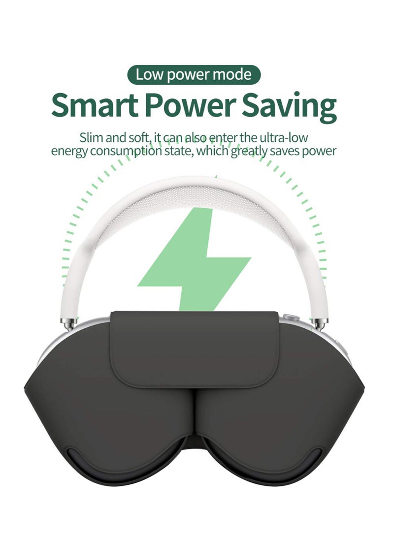 For Apple AirPods Max Case, Smart Automatic Sleep Headphones Silicone Storage Bag, Portable Travel Anti-Scratch Carrying Case, Compatible with AirPods Max Anti-Dust Protective Cover (Black) - Image 3