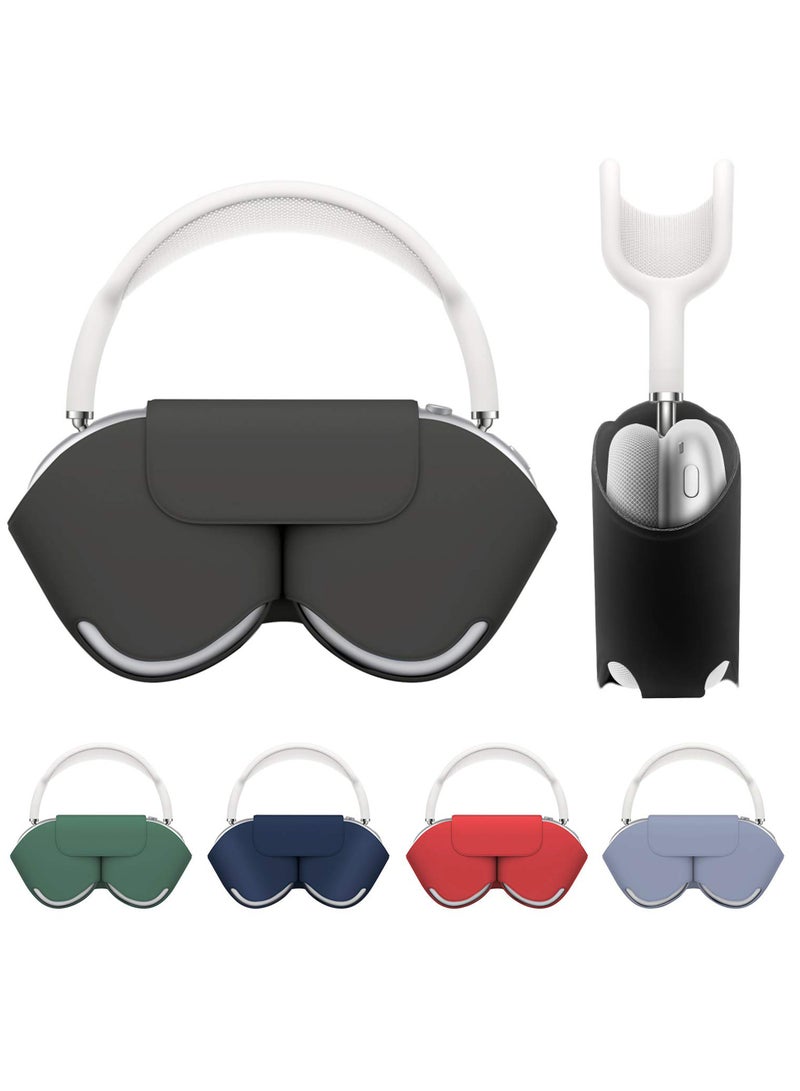 For Apple AirPods Max Case, Smart Automatic Sleep Headphones Silicone Storage Bag, Portable Travel Anti-Scratch Carrying Case, Compatible with AirPods Max Anti-Dust Protective Cover (Black) - Image 1