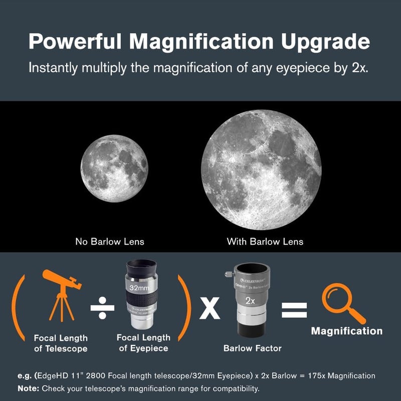 Celestron Omni 2X Barlow Lens - Enhance Your Telescope Experience - Image 3