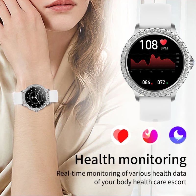 Luxury Women's Smartwatch BT Calling, Health Monitoring, Sleep Tracking, 20+ Sports Modes, Waterproof Fitness Tracker with Touchscreen, Voice Assistant Beige - Image 4