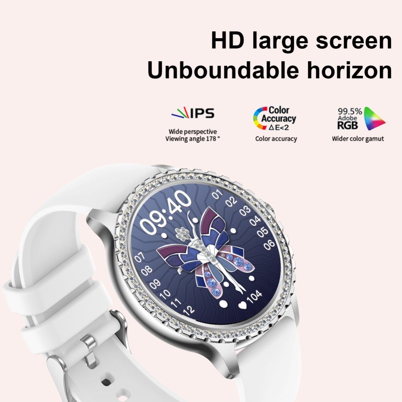 Luxury Women's Smartwatch BT Calling, Health Monitoring, Sleep Tracking, 20+ Sports Modes, Waterproof Fitness Tracker with Touchscreen, Voice Assistant Beige - Image 1