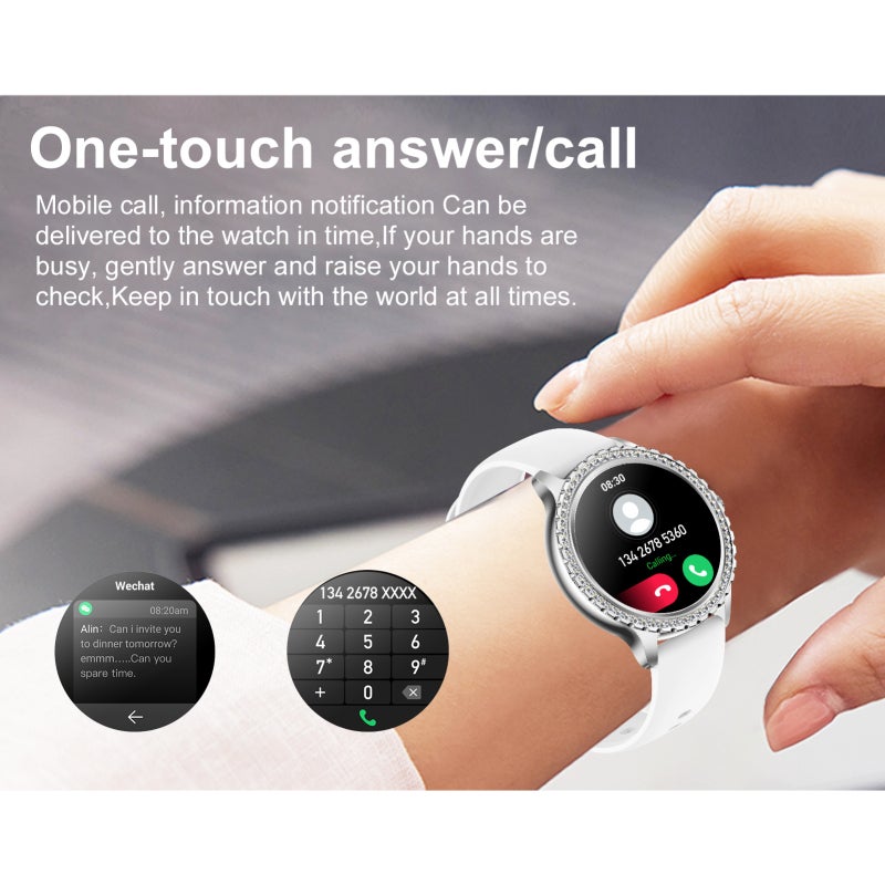 Luxury Women's Smartwatch BT Calling, Health Monitoring, Sleep Tracking, 20+ Sports Modes, Waterproof Fitness Tracker with Touchscreen, Voice Assistant Beige - Image 3